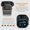 FOAMUNOC Rugged Band Compatible with Apple Watch Ultra 3/2/1 Band 49mm/46mm/45mm/44mm/42mm, Metal Connector with Silicone Strap for iWatch Ultra Series 11/10/9/8/7/6/SE3/SE2/SE/5/4/3/2/1, Gray/Black
