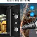 Bonsaii Safe Box with Electronic Keypad, Steel Security Lock Box with Key, 0.23 Cubic Feet, 9.06" W x 6.69" D x 6.69" H, Small Hidden Safe for Cash Jewelry