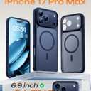TOCOL for 17 Pro Max Case, Built-in Magnetic Ring, Compatible with Magsafe, Translucent Matte Phone Case for 17 ProMax 6.9 inch (Dark Blue)