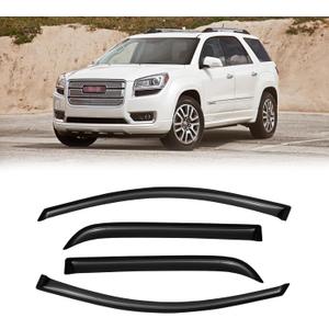Window Visor for 2007-2016 GMC Acadia & Saturn Outlook 2007-2010, Out-Channel Rain Guards Shields Vent Deflector Shade Wind Dark Smoke, Outside-Mount, 4PCS
