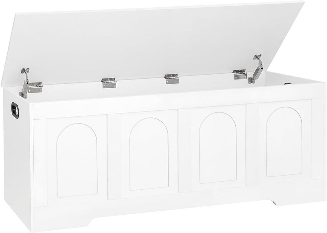 DINZI LVJ Storage Chest, Wooden Toy Box, White 50.0" L
