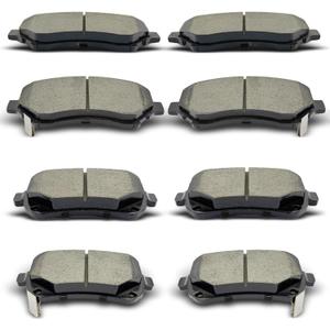 D1273 D1326 Front Rear Ceramic Brake Pads Set Fit For 2008-2016 Chrysler Town & Country,For 2008-2016 Dodge Grand Caravan,2009-2013 Journey,For 2009-2014 Volkswagen Routan (8 pcs)