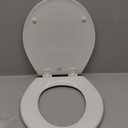 Bemis 500EC Durable Wood Toilet Seat with Easy Clean Hinges, Made in USA, Round, White