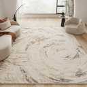 Beige Brown Neutral Rug 5x7 Area Rugs for Living Room Bedroom Dining Room Under Table Office Rug Washable Modern Abstract Carpet Easy Maintain Durable No Pile