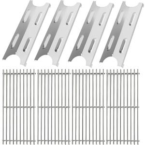 BQMAX Replacement Parts Kit for Master Forge BG179A, Stainless Steel Cooking Grid Grates and Heat Plates Grill Parts for Master Forge BG179A, BG179AO Grill Parts (4-Pack SS)
