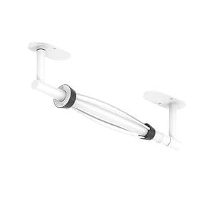 BATHDANCE Paper Towel Holder Under Cabinet, Single Hand Operable Roll Holder with Damping Effect,No Drilling or Wall Mounted SUS304 Stainless Steel for Kitchen Bathroom (White)