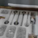 Vintage 5 Lights Gold Glass Pendant Lighting Rustic Style Chandelier Matte Brushed Antique Brass Finish with Crystal Glass Shade for Kitchen Island