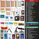 250 PCS Waterproof First Aid Kit, Roll Top Reflective Boat Dry Bag Bug Out Bags, Emergency Medical Kit Ideal for Boating, Camping, Fishing, Kayaking, Floating, Red