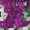 MEEDEE Purple Wired Velvet Ribbon 4 Inch Wide Double Sided for Christmas Tree, Holiday Crafts, Home Decor, Topper Bow, Garlands, Wreaths (10 Yards)