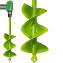 TCBWFY Garden Planting Auger 3x12Inch, Heavy Duty Extensive Spirals, Rapid Speed Transfer Soils to Edge, Solid Shaft with Thickened Spirals