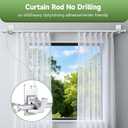 EKOTTOK Heavy Duty Curtain Rods No Drilling for Windows 30 to 45 Inches,5/8 Inch Diameter No Drill Small Curtain Rod Set with Adhesive Brackets, Silver