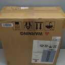 CLATINA Armless Home Office Chair, Desk Chair with Wheels, Adjustable Height Reading Chair, Leather Mid Back & Swivel Computer Chair, Modern Walnut Chairs with Back for Studio Meeting Room(White) (1 Pack)