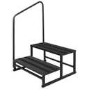RV Steps with Handrail for Both Sides, 2 Step Stool with Handle for Elderly w/ Wide Platform & Anti-Slip Mats, Portable Stairs for Hot Tub/ Camper/ Mobile Home/ Porch/ SPA Pool/ Pet Stairs