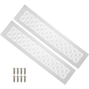 PATIKIL 24 x 3 Inch Door Air Vent Cover, 2 Pcs Heavy Duty Aluminum Grille Ventilation Cover Louvered with Mounting Screws for Cabinet Wardrobe Door, Light Grey