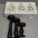 Set of 3 Lettered White Pumpkins on Candleholders Halloween Home Decorations Indoor Boo Pumpkins for Fall Autumn Home Decoration