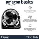 Amazon Basics Air Circulator Desk Fan for Bedroom, Home and Office, 90-Degree Tilt Head, 3 Speed Settings, Cooling, 35 Watts, Black, 11.1"W x 6.3"D x 10.9"H