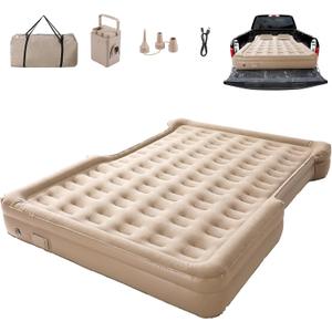 Truck Bed Air Mattress 6-6.5 FT Full Size, Built-in Air Pump, Inflatable Pillow, Inflatable Pickup Trucks Bed Mattress for F-150 Outdoor Camping Truck Pickup Tent Road Trip