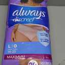 Always Discreet Adult Diapers for Women, Incontinence Underwear, Postpartum Essentials, Disposable Briefs, Max Absorbency, Bladder Leak Protection, Large, 28ct