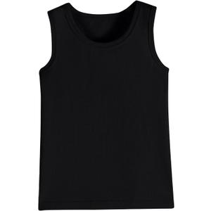 Girls/Kids/Boys Cotton Undershirts Tank Tops Soft Sleeveless Shirts (14-16 Years, Black)
