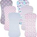 6 Pack Cotton Baby Burp Cloths Extra Absorbent Soft for Baby Boys and Girls (Pink02)