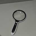 Large Magnifying Glass with Lights,10X 25X 45X 60X Handheld Lighted Magnifier, 5in Page Magnifier LED Lights, Magnifying Glass for Reading Small Prints & Low Vision Seniors with Aging Eyes