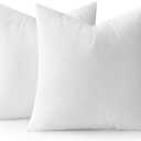 MIULEE 28x28 Pillow Inserts Set of 2, Square Decorative Throw Pillow Premium Fluffy Lumbar Pillow Forms Sham Stuffer for Living Room Sofa Couch Bed, White