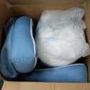 Orthopedic Dog Beds for Extra Large Dogs, Waterproof Memory Foam Large Dog Bed with Sides, Non-Slip Bottom and Egg-Crate Foam Big Pet Bed with Washable Removable Cover, Washed Blue