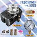 Dreyoo Air Compressor Pressure Switch 90-120 4-Port 20 Amp with 0-200 PSI Gauge, 200 PSI Safety Relief Valve, with Plug & Fitting Kit, 1/4" NPT Replacement Pressure Switch Parts for Air Compressor