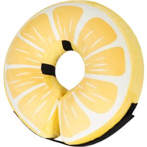 Inflatable Dog Cone Collar for Large Medium Small Dogs, Soft Adjustable Recovery Cone for Dogs Cats,Dog Neck Donut Alternative After Surgery(Lemon,Small (SNeck 4"-7")