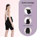 Women Maternity Shorts Pregnant Seamless Biker Shorts Over The Belly Pregnancy Yoga Active Athletic Workout Shorts (Black, XXL)