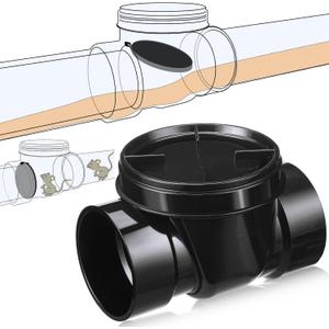 Tondiamo 4 Inch Backwater Valve Drain Backflow Preventer Valve Prevent Sewage and Rainwater from Flowing Back(Black ABS)