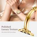 Slim Gold Bracelet Apple Watch Bands for Women(No Case) 38mm 40mm 41mm 42mm, 0.3 Inch Width Stainless Steel Thin Dressy Metal Band for iWatch 12/11/10/9/8/7/6/5/4/SE/3/2/1 Series Elegant Luxury Strap
