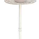 OwnMy Cast Iron Tall Plant Stand Heavy Duty Flower Pot Holder, Decorative Pedestal Potted Plant Rack, Indoor Outdoor Wrought Iron Large Single Plant Stand for Patio Garden Home, Antique White