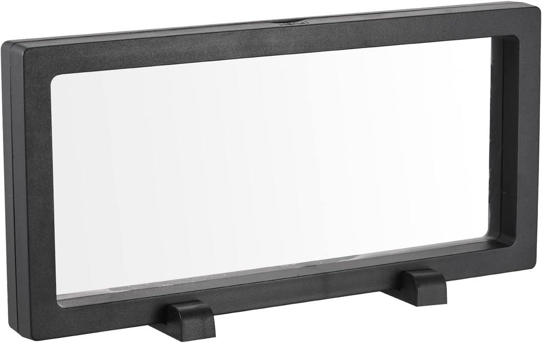 MECCANIXITY Floating Frame Display Holder Stand 3D Jewelry Display Box with Base 9.06 x 4.33 x 0.79 inch Black