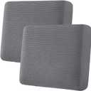 H.VERSAILTEX Super Stretch Individual Seat Sofa Covers Couch Cushion Covers Slipcover Sets Thick Jacquard Textured Twill Fabric (2 Piece Large, Grey)