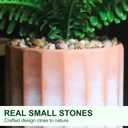 Artificial 21 Fronds Boston Ferns with Pot for Home and Outdoor Decor, Large Faux Fern Plants Decoration for Office & Living Room, Patio, Garden, Suitable for Christmas Decor (Pink & White Pot)