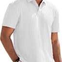 JMIERR Mens Casual Polo Shirt Summer Short Sleeve Vacation Button Beach Knit Stretchy Golf Shirts (XL)
