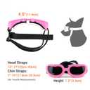 PETLESO Small Dog Sunglasses, Adjustable Foam Frame Dog Goggles for Small Breeds, Pink, UV Protection, Outdoor Riding Driving, S Size