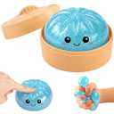 Sugar Glitter Dumpling Squishy,Squishy Dumling Mystery Box,Squeeze for Stress Relief,Holiday & Birthday Gifts (Blue)