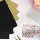 12 Sheets Glitter Cardstock Paper for Graduation Cap Decorations Kit with Graduation Cap Decorations for Class of 2026 Students DIY Projects and 3 Pcs Gemstone Border Stickers for Grad Parties