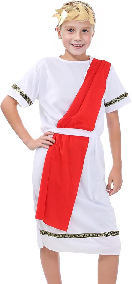Toga Costume Greek God Roman Costume for Halloween Birthday Party Greece Mythos Cosplay (Medium)
