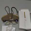 FancyFlower Square Reading Glasses for Women - Blue Light Blocking Readers - Amber Mist