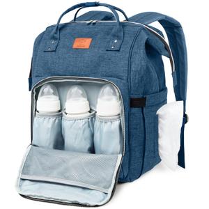 KeaBabies Baby Diaper Bag Backpack - Large Baby Bag for Boys, Girls, Waterproof Multi Function Travel Diaper Backpack with Changing Pad, Durable Travel Essentials for Moms and Dads (Navy Blue)