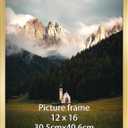 Giftgarden 12x16 Picture Frame Gold, Fit 30x40cm Diamond Painting Art, 16x12 Thin Poster Photo Frame for Wall Display, Single