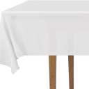 DecorRack 12 Rectangular Tablecloths BPA-Free Plastic, 54 x 108 inch, Dining Table Cloth, Rectangle Table Cover for Parties, Picnic, Camping and Outdoor, Disposable or Reusable, White (12 Pack)