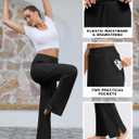 Yoga Pants Women Wide Leg Pants with Pockets Drawstring High Waist Stretch Dress Pants Lounge Sweatpants 29"/31"/33" (Black, XXL)