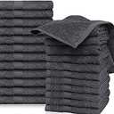 Hotel & Spa 100% Cotton Washcloths Pack of 24, Ultra Soft, Quick Dry, Lightweight, Highly Absorbent, Perfect for Face, Hands, Spa, Gym, Hotel, Resort & Daily Use (Grey - 12" x 12")