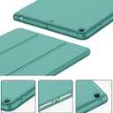 iMieet iPad 9th Generation Case 2021/iPad 8th Generation Case 2020 10.2 Inch with Pencil Holder, iPad 7th Gen 2019 Case with Soft Baby Skin Silicone Back, Auto Wake/Sleep Cover (Forest Green)