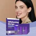 3 x Purple Teeth Whitening Strips,Gentle Daily Stain Reduction & Natural Shine, Portable for Home or On-The-Go Use, 14 Strips