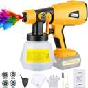 Paint Sprayer Compatible with DEWALT 20V MAX Battery, Cordless HVLP Electric Paint Gun with 3 Spray Patterns & 4 Nozzle Sizes for House, Furniture & Cabinet Painting (Tool Only)